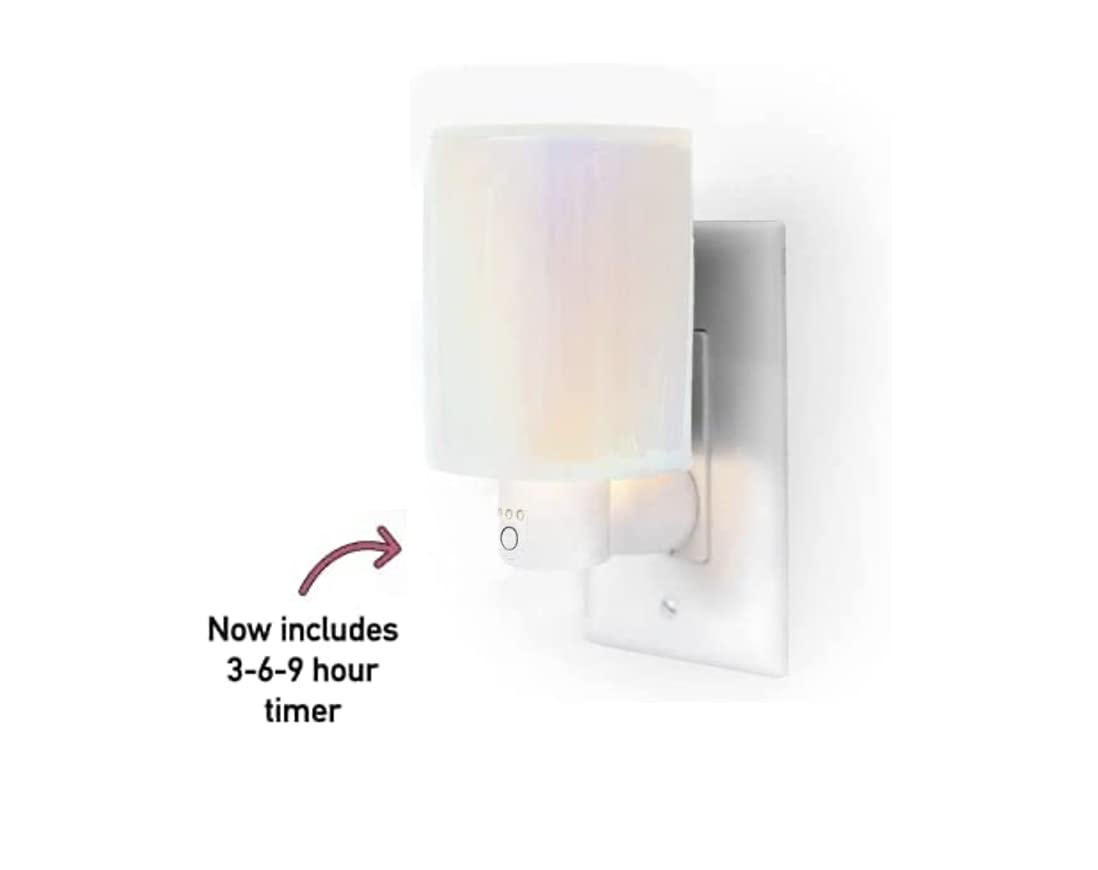 Happy Wax Iridescent Pink Outlet Timer Warmer For Scented Wax - Compact Ceramic Wall Plug In Wax Melt Warmer W/Timer - Wax Melte