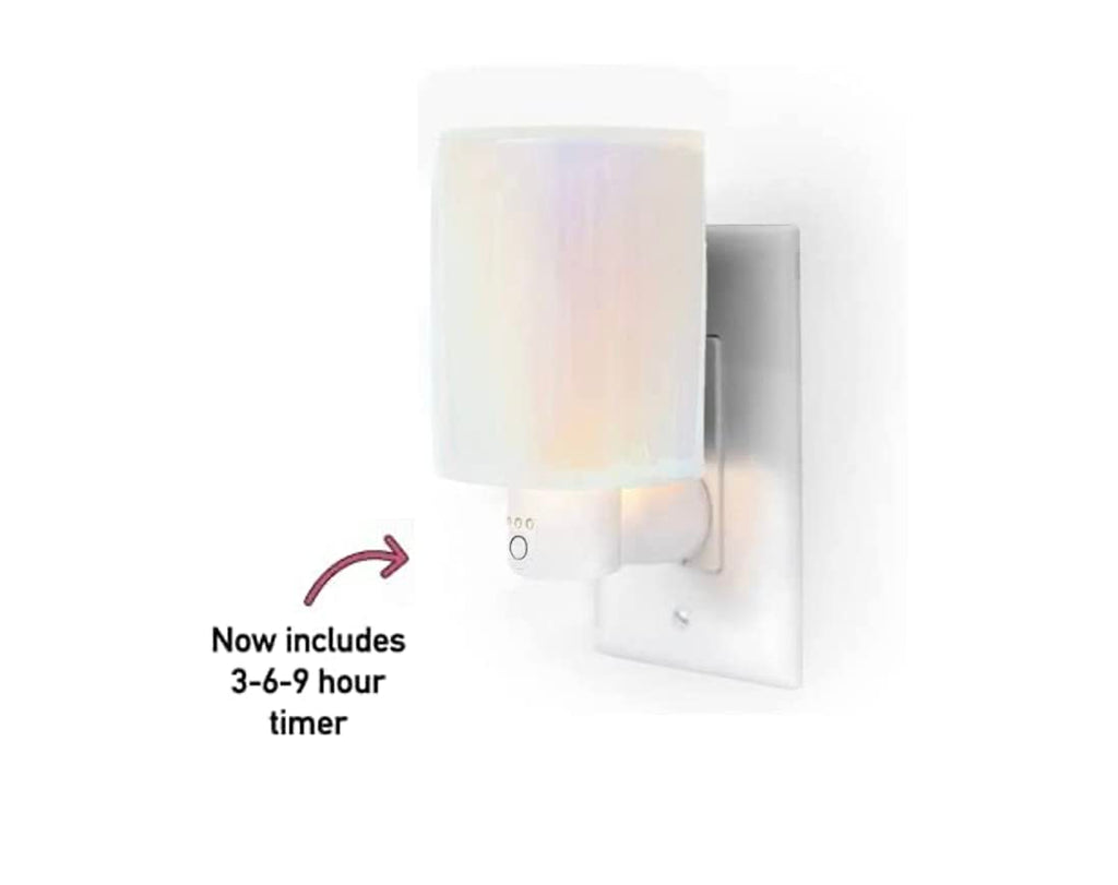 Happy Wax Iridescent Pink Outlet Timer Warmer For Scented Wax - Compact Ceramic Wall Plug In Wax Melt Warmer W/Timer - Wax Melte