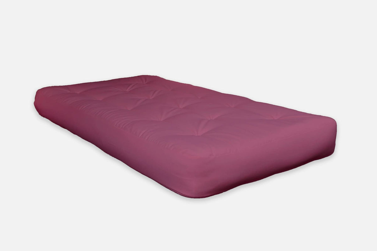 HomeRoots Ruby Polyester 4' Burgundy CertiPUR Single Foam Futon Queen Mattress