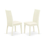 East West Furniture WEIP7-WHI-C 7Pc Dinette Set Includes a Rectangular Kitchen Table with Butterfly Leaf and Six Linen Seat Dining Chairs, White Finish