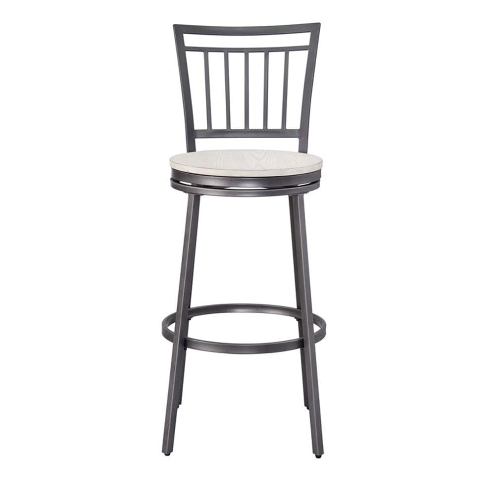American Woodcrafters Jacey Gray Metal Swivel 25-inch Seat Height Bar Stool