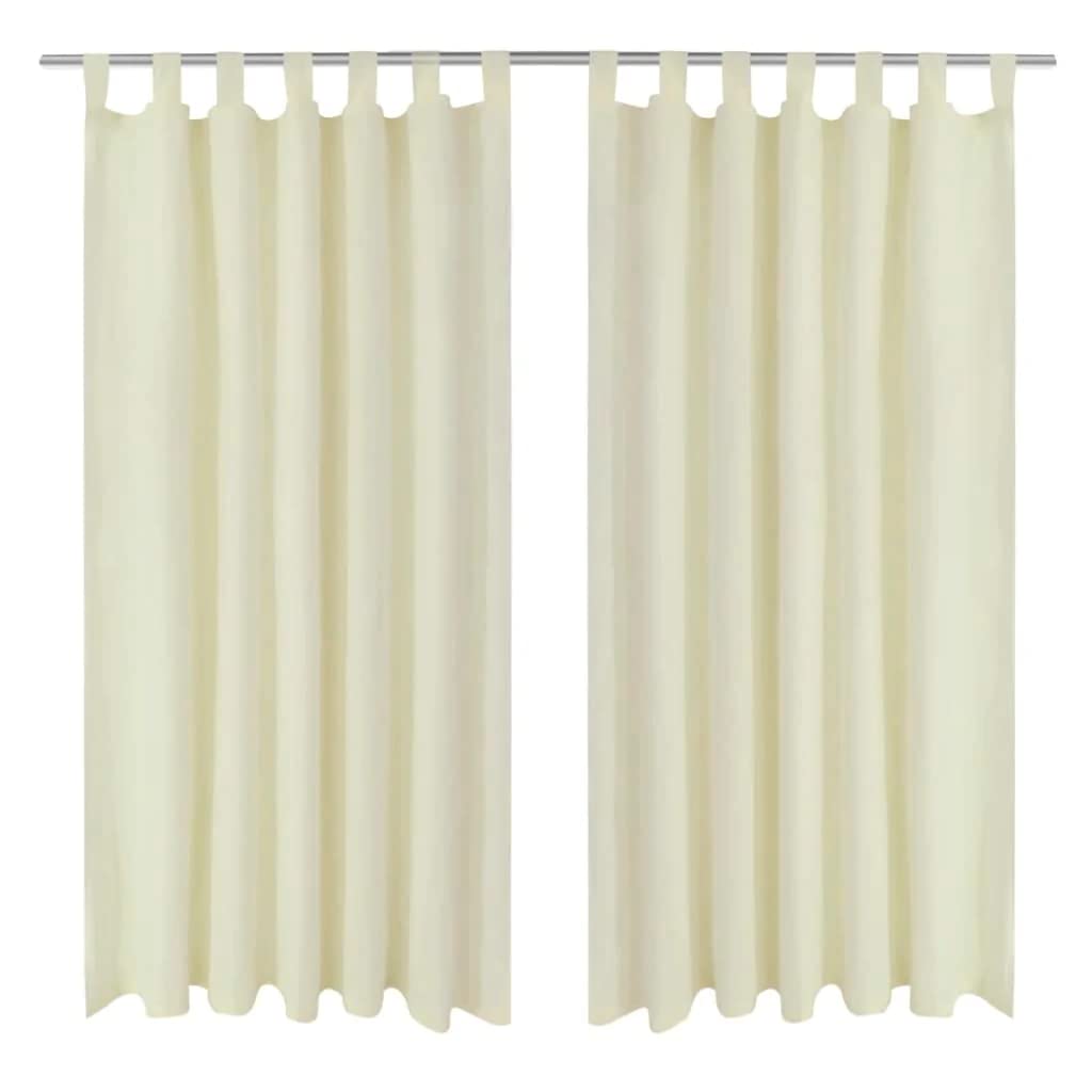 vidaXL 2 Panels Cream Solid Blackout Window Curtains Home Drapes 55W x 96L Micro Satin