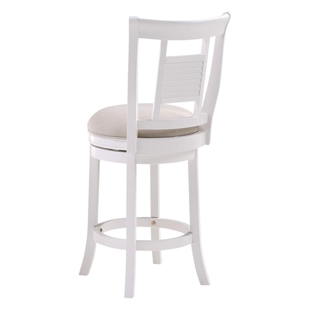 American Woodcrafters Grove White Solid Wood 360-Degree Swivel Counter Bar Stool