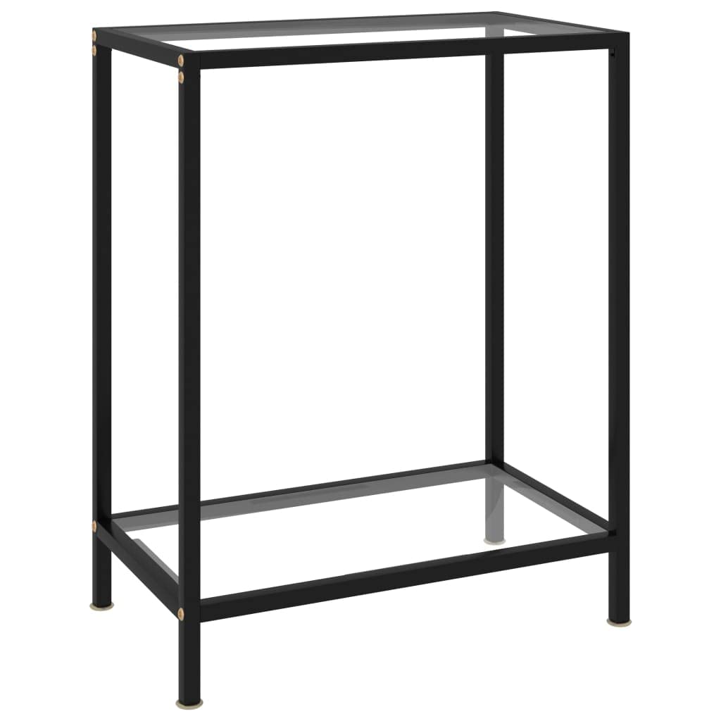 CHARMMA Console Table Transparent 23.6&quot;x13.8&quot;x29.5&quot; Tempered Glass