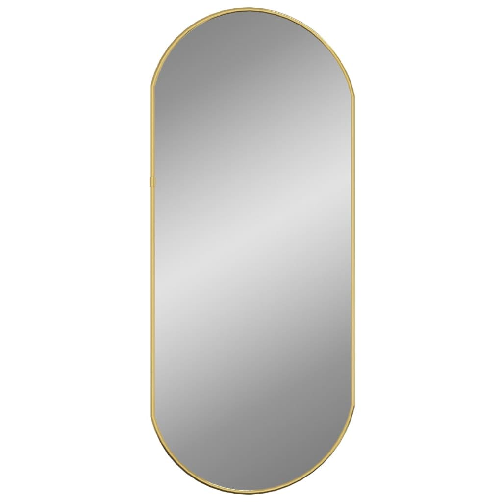 vidaXL Oval Wall Mirror: Gold, Glass Vanity Mirror with PVC Frame, Wall-Mounted for Bedroom, Living Room, or Bathroom - 27.6&quot;x11.8&quot;