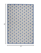 HomeRoots Blue/Grey 100% Polypropylene 5’ x 8’ Blue and Gray Indoor Outdoor Area Rug
