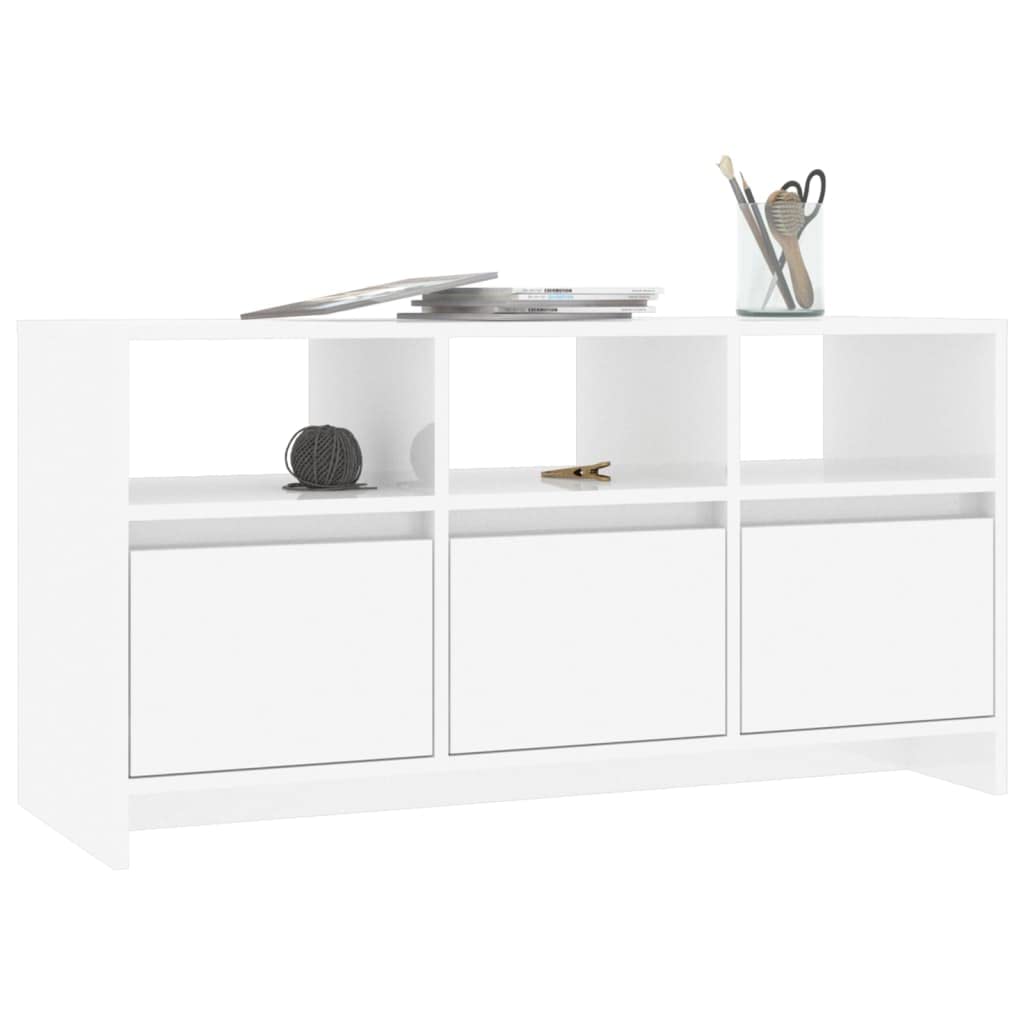 vidaXL TV Cabinet High Gloss White 40.2&quot;x14.8&quot;x20.7&quot; Engineered Wood