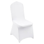 Vevor 12 Pcs Flat-Front Chair Covers Polyester Spandex Chair Cover Stretch Slipcovers, Wedding, Holiday, Banquet, Party, Celebration, Dining, White