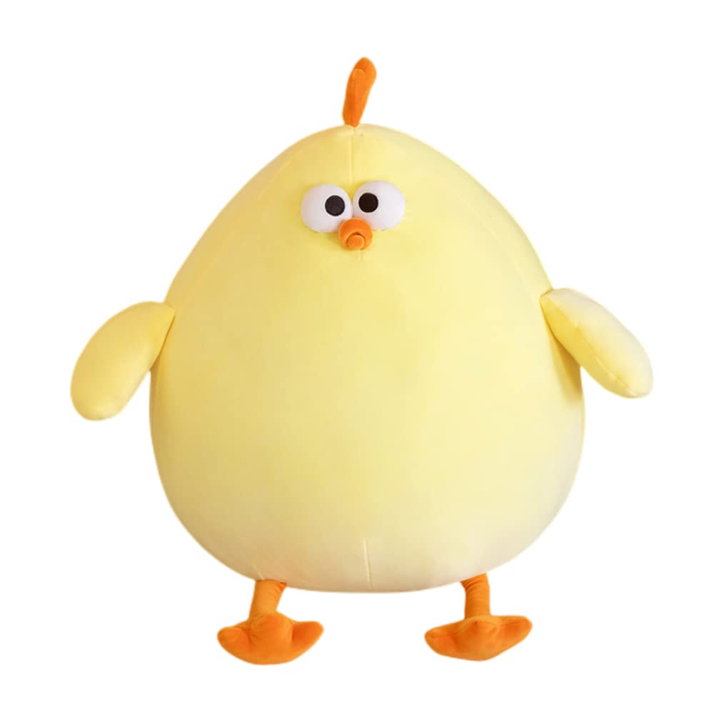 Xiyuan 17.7Inch Funny Fat Chicken Plush Pillow Super Soft Chicken Pillow Cushion Plush Stuffed Yellow Chicken Animal Throw Pillo