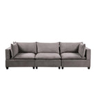 Lilola Home Madison Light Gray Fabric Sofa Loveseat Living Room Set