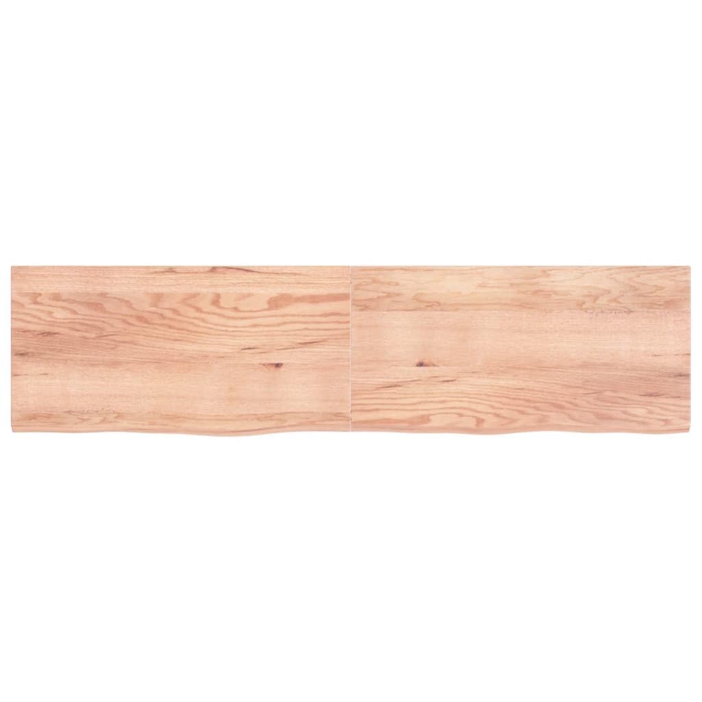 vidaXL Light Brown Solid Oak Wood Table Top - Versatile Replacement Tabletop for Home/Commercial Use, Treated & Varnished, Handmade with Live Edge Detailing, 78.7&quot;x19.7&quot;x(0.8&quot;-1.6&quot;)'.