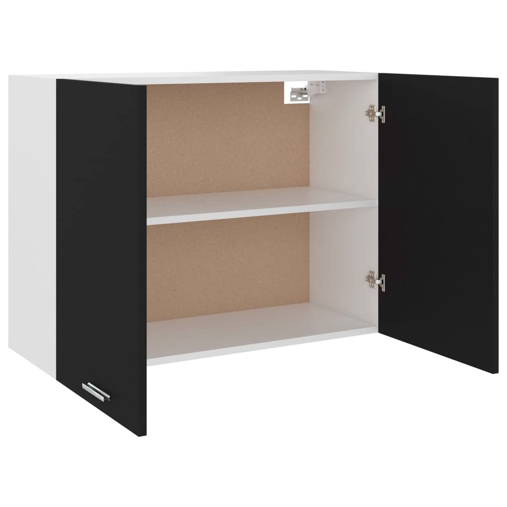 vidaXL Hanging Cabinet Black 31.5&quot;x12.2&quot;x23.6&quot; Chipboard