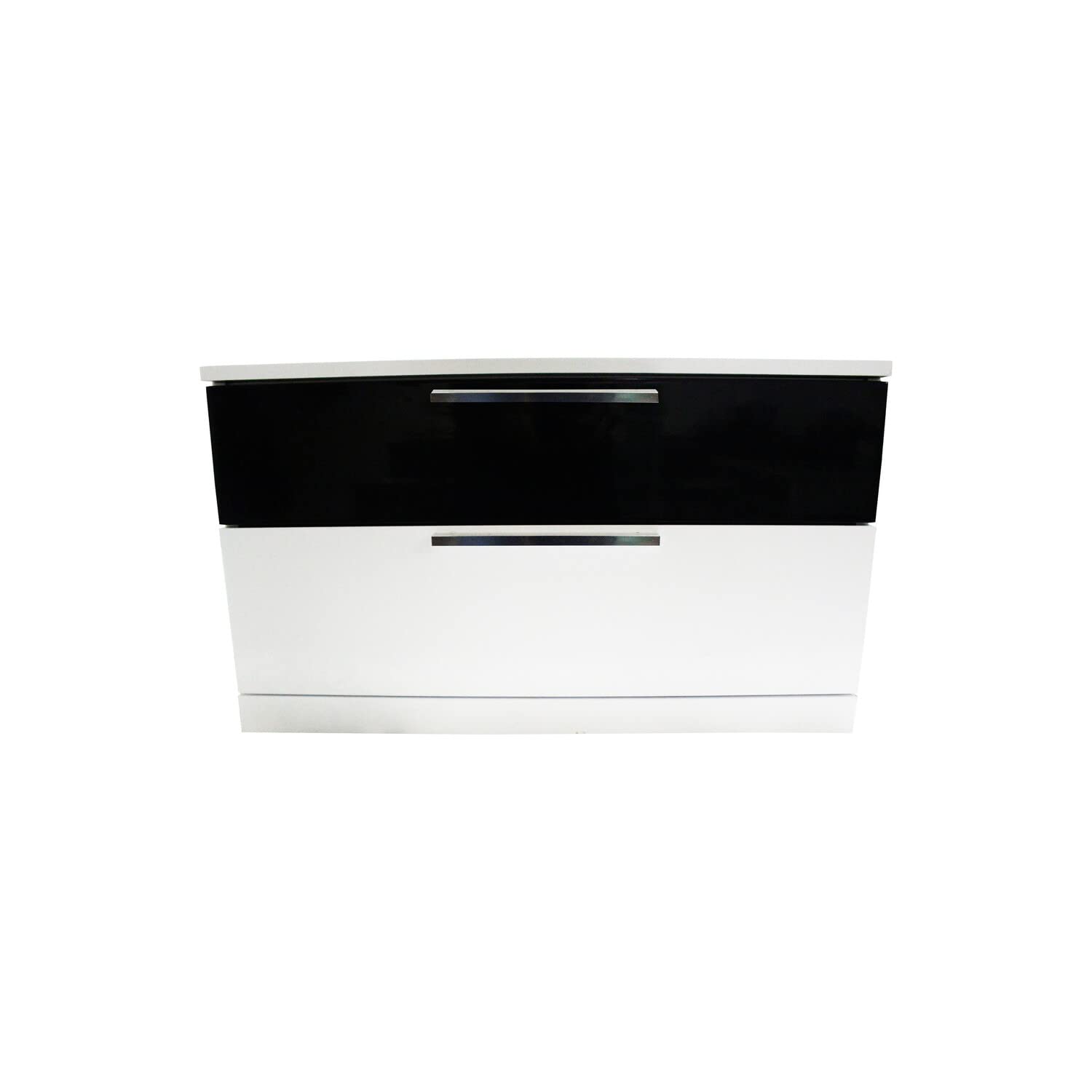 Best Master Bahamas 2-Drawer Poplar Wood Bedroom Nightstand In Black/White