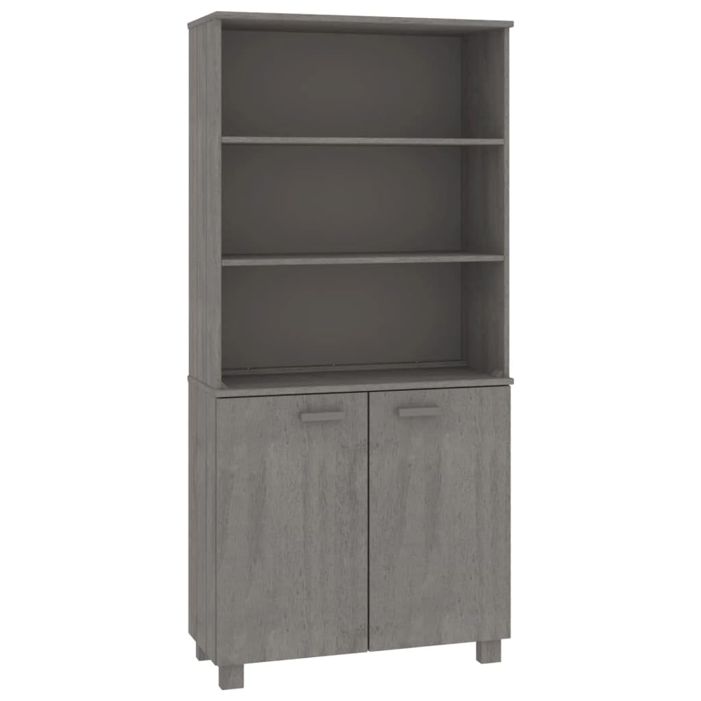 vidaXL Light Gray Highboard with Solid Pine Wood and MDF Frame - High Storage Capacity, Sturdy and Stylish Design, Ideal for Various Interiors