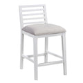 American Woodcrafters Siri White Solid Wood with Gray Fabric Counter Stool