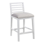 American Woodcrafters Siri White Solid Wood with Gray Fabric Counter Stool
