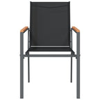 vidaXL 2 pcs Patio Chairs - Modern Outdoor Furniture with Textilene Fabric & Powder-Coated Steel | Garden and Terrace Seating – Black - 21.7"x24.2"x35.4"
