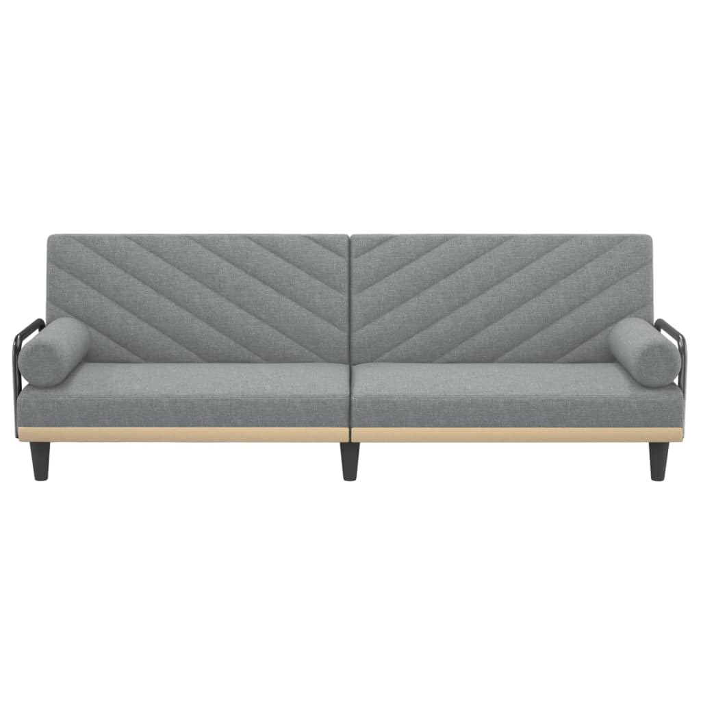 vidaXL Fabric Sleeper Sofas with Adjustable Backrest and Practical Pillows - Light Gray Sofa Bed with Sturdy Plywood Frame