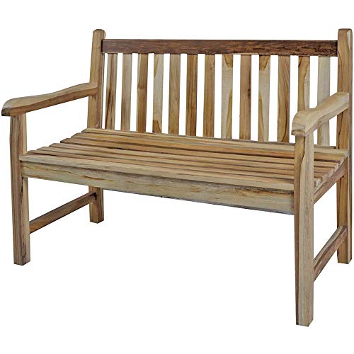 HomeRoots Compact Teak Outdoor Bench - Thumbnail 4