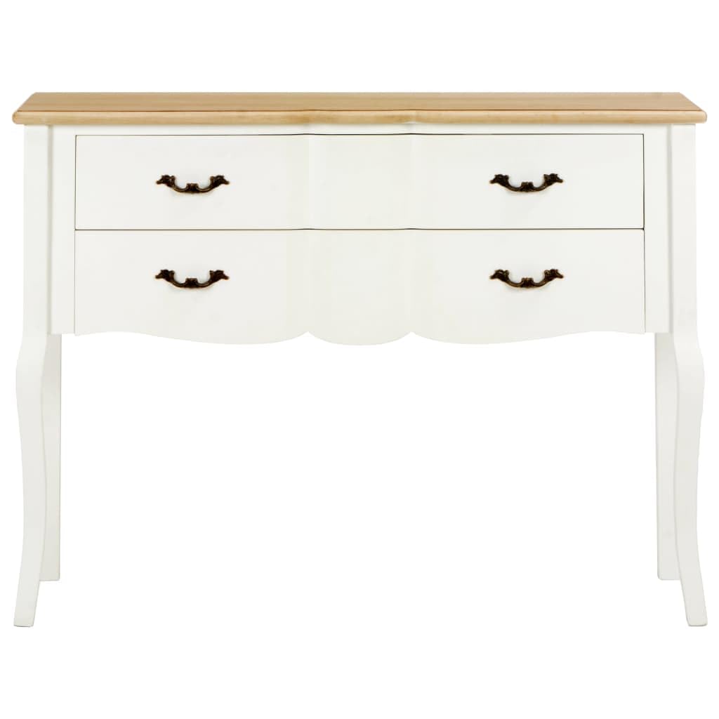 vidaXL Sideboard, Sideboard with Drawers, Storage Sideboard, Side Cabinet for Hallway Corridor, Scandinavian, White and Brown Solid Wood