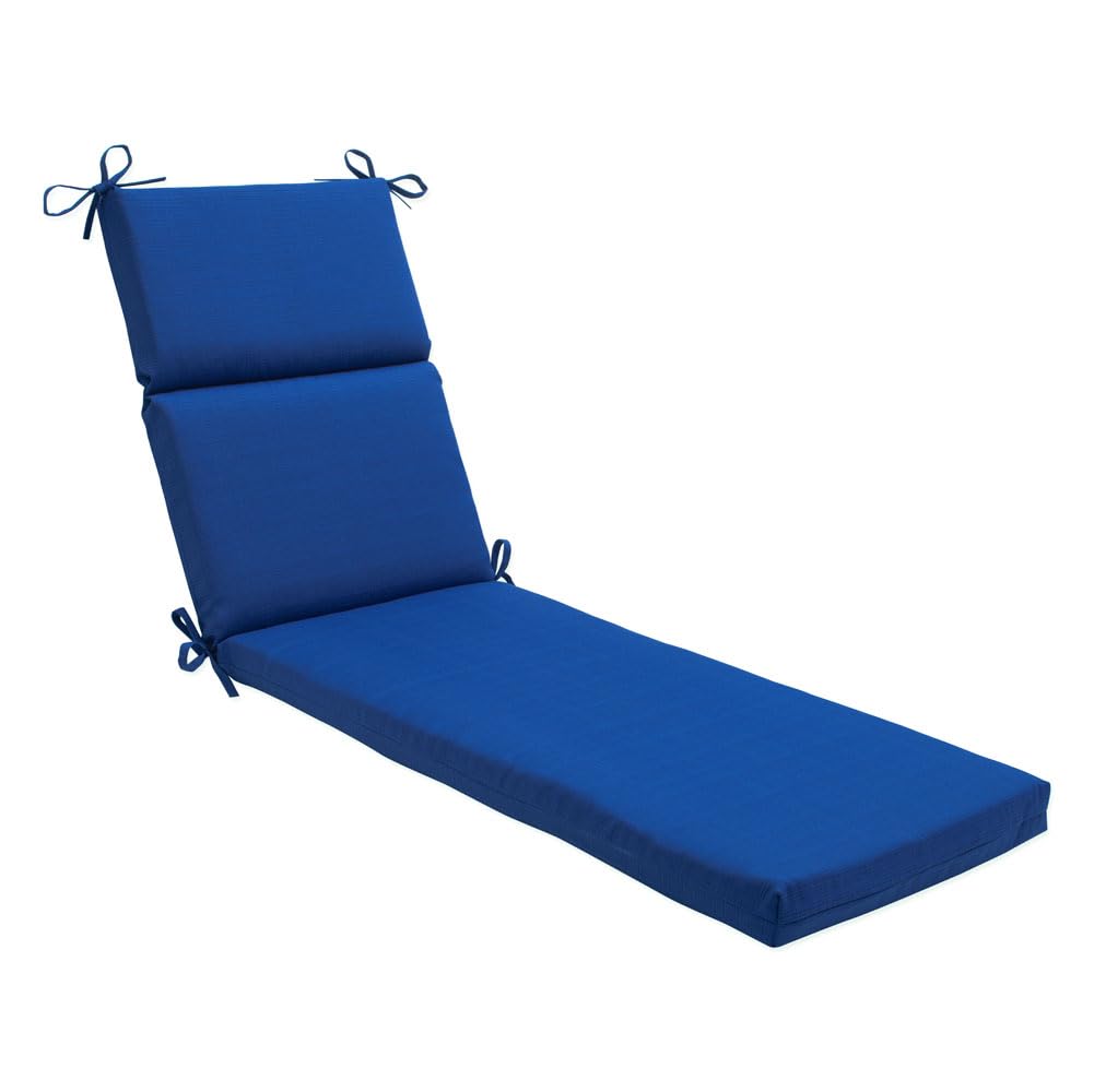 Pillow Perfect Fresco Solid Indoor/Outdoor Patio Chaise Lounge Cushion Plush Fiber Fill, Weather And Fade Resistant, 72.5' X 21