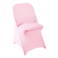 Howhic Folding Chair Covers For Party 12Pcs, Universal Spandex Chair Covers For Folding Chairs, Stretchy Fitted Chair Covers For Wedding, Party, Banquet, Conference (12Pcs, Pink)