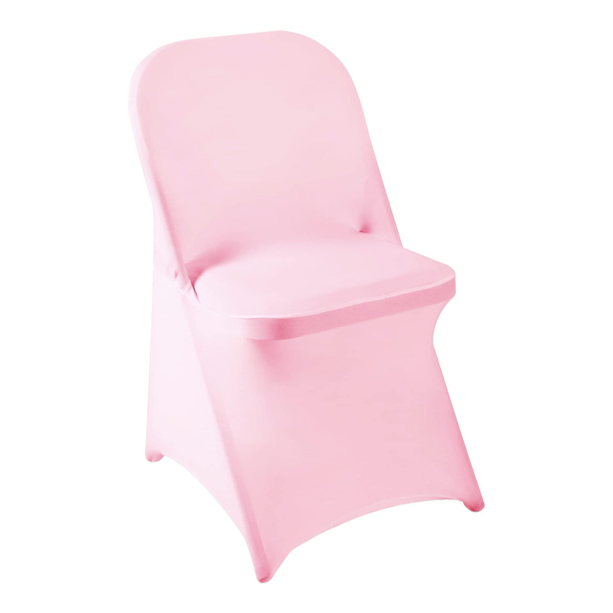 Howhic Folding Chair Covers For Party 12Pcs, Universal Spandex Chair Covers For Folding Chairs, Stretchy Fitted Chair Covers For Wedding, Party, Banquet, Conference (12Pcs, Pink)
