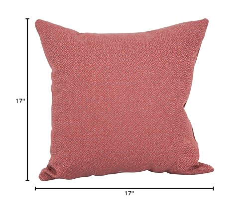 Blazing Needles Square Polyester Jacquard Throw Pillow, 17", Hazeltsb Paprik
