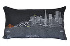 HomeRoots Grey 24' Black San Francisco Nighttime Skyline Lumbar Decorative Pillow