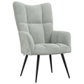 vidaXL Chic and Elegant Relaxing Chair - Soft Velvet Upholstery in Light Gray - Steel Framed Armchair for Living Room, Bedroom, Lounge Area