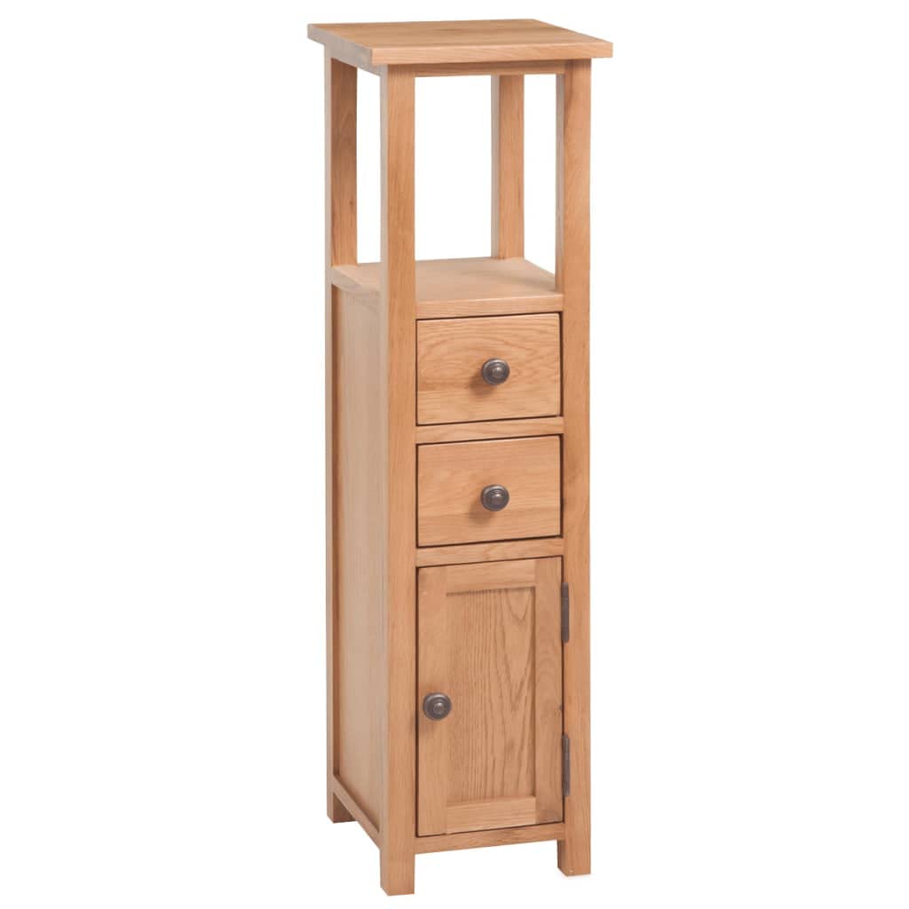 vidaXL Corner Cabinet Solid Oak Wood 10.2&quot;x10.2&quot;x37&quot; Brown