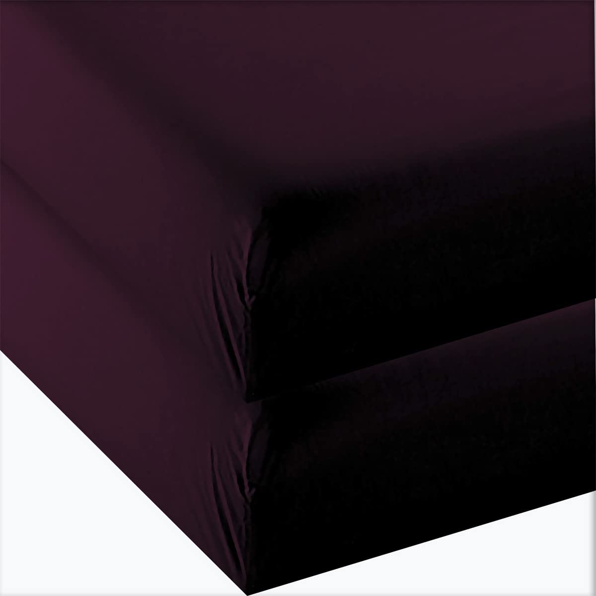 4U'Life 2-Pack Fitted Sheets,Prime 1800 Series, Ultra Soft & Comfortable, Double Brushed Microfiber (Eggplant Purple, 2-Pack Kin