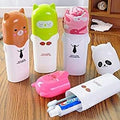 WENGTY Cute Cartoon Animal Toothbrush Holder | Toothbrush Holder Box for Travel | Plastic Material | Tooth Mug Toothpaste Case w