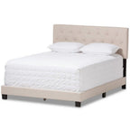 Baxton Studio Cassandra Modern and Contemporary Light Beige Fabric Upholstered Full Size Bed