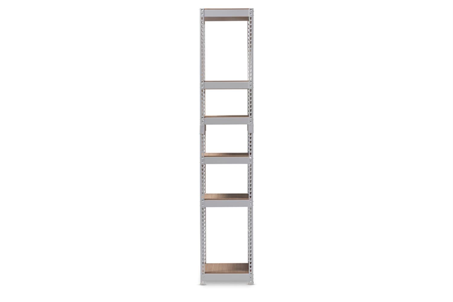 Baxton Studio Gavin Modern and Contemporary White Metal 5-Shelf Closet Storage Racking Organizer