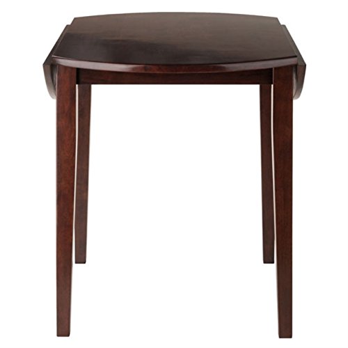 Ergode Clayton Round Drop Leaf Dining Table - Versatile & Elegant Walnut Table for Small Spaces - 36' Surface - Solid Wood - Easy Assembly - 35.98' W x 35.98' D x 29.13' H - 33.95 lbs