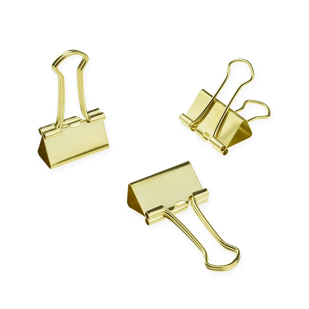 Hahiyo Binder Clips Paper Clamps Spring Steel Sturdy Medium 1.26 Inches Width 0.39 Inch Capacity No Sharp Edges Heavy Duty Tight