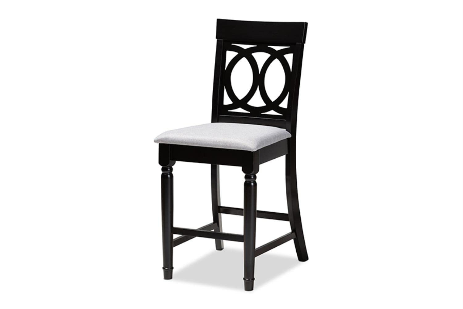 Baxton Studio Verina Grey Upholstered Espresso Wood 5-Piece Pub Set