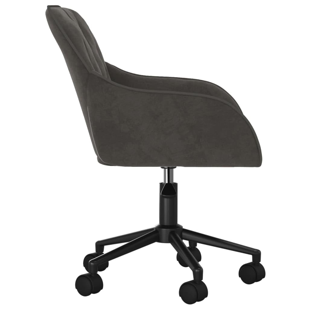vidaXL Swivel Office Chair in Dark Grey Velvet