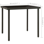 vidaXL Patio Dining Set 3 Piece Garden Outdoor Lawn Yard Terrace Balcony Seat Seating Sitting Dinner Chair and Table Furniture Steel