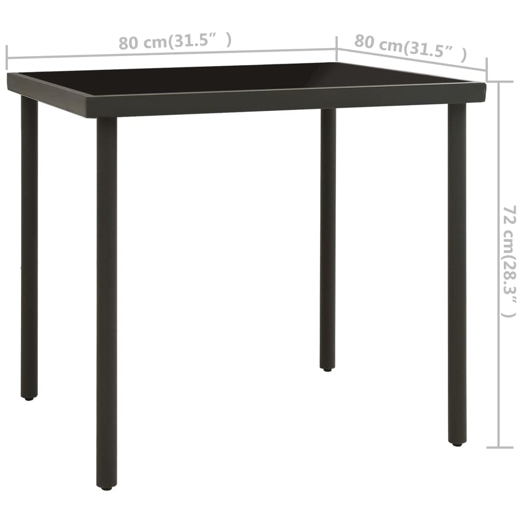 vidaXL Patio Dining Set 3 Piece Garden Outdoor Lawn Yard Terrace Balcony Seat Seating Sitting Dinner Chair and Table Furniture Steel