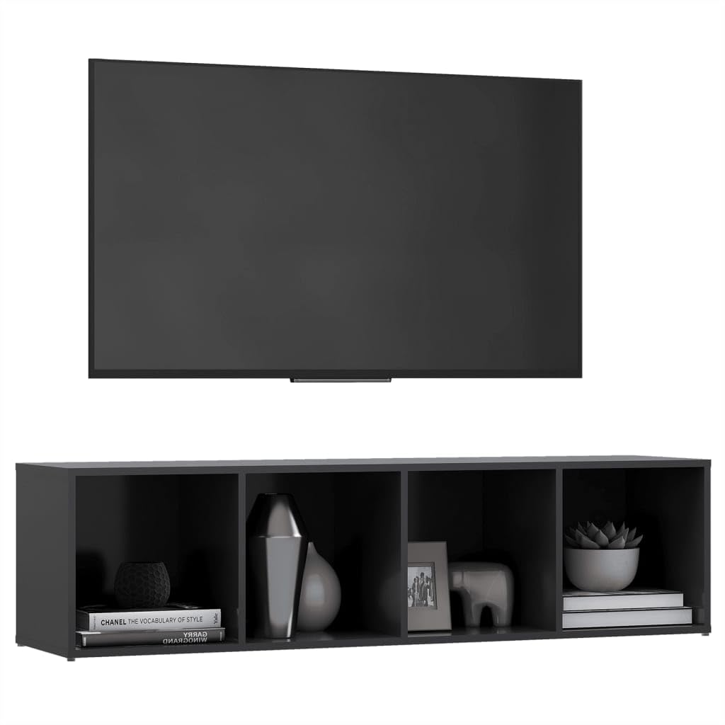 vidaXL TV Cabinet Gray 56.1&quot;x13.8&quot;x14.4&quot; Chipboard