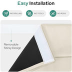Homeideas 100% Blackout French Door Curtains, Privacy Door Curtains For Door Window, 26 X 40 Inch Room Darkening Curtains, Thermal Insulated Door Window Shades For Bedroom, (1 Panel, Beige)