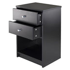 Ergode Deluxe Wood Sasha Accent Table | Sleek Curved Design | Ample Storage | Black Finish | Multiple Finishes Available | Assembly Hardware Included | 20' W x 20' D x 27' H (20936-VV)