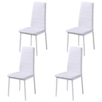 vidaXL Five Piece Dining Table and Chair Set Black and White