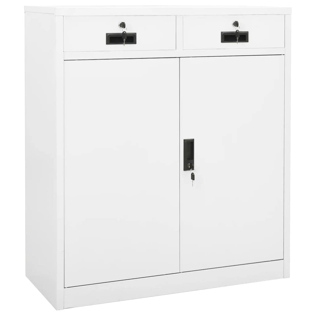 vidaXL Office Cabinet White 35.4&quot;x15.7&quot;x40.2&quot; Steel
