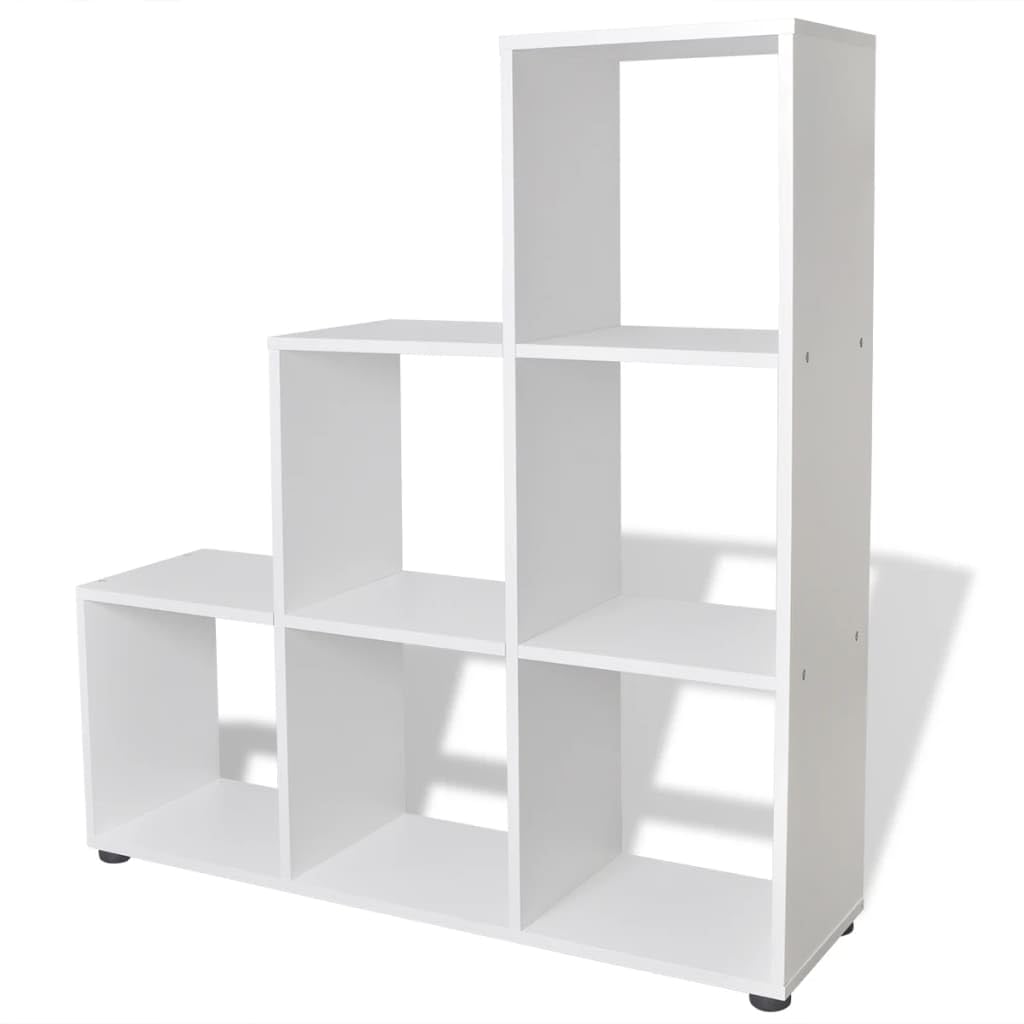 vidaXL Bookcase/Shelf, Storage Unit with Compartment, Book Shelf, Living Room, Indoor Living Room, 107 cm, White