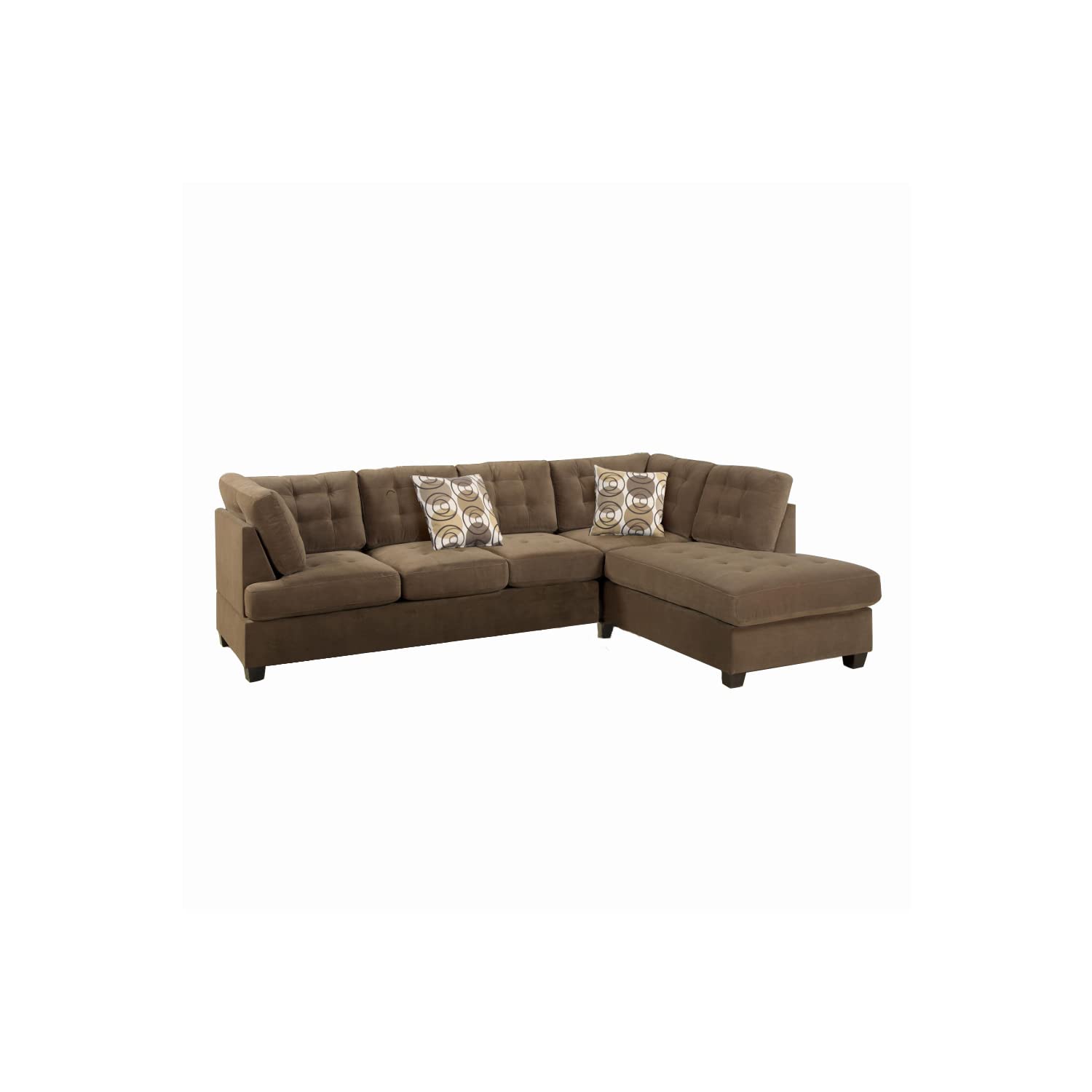 Benjara Benzara Luxurious Corduroy Sectional Sofa, Brown