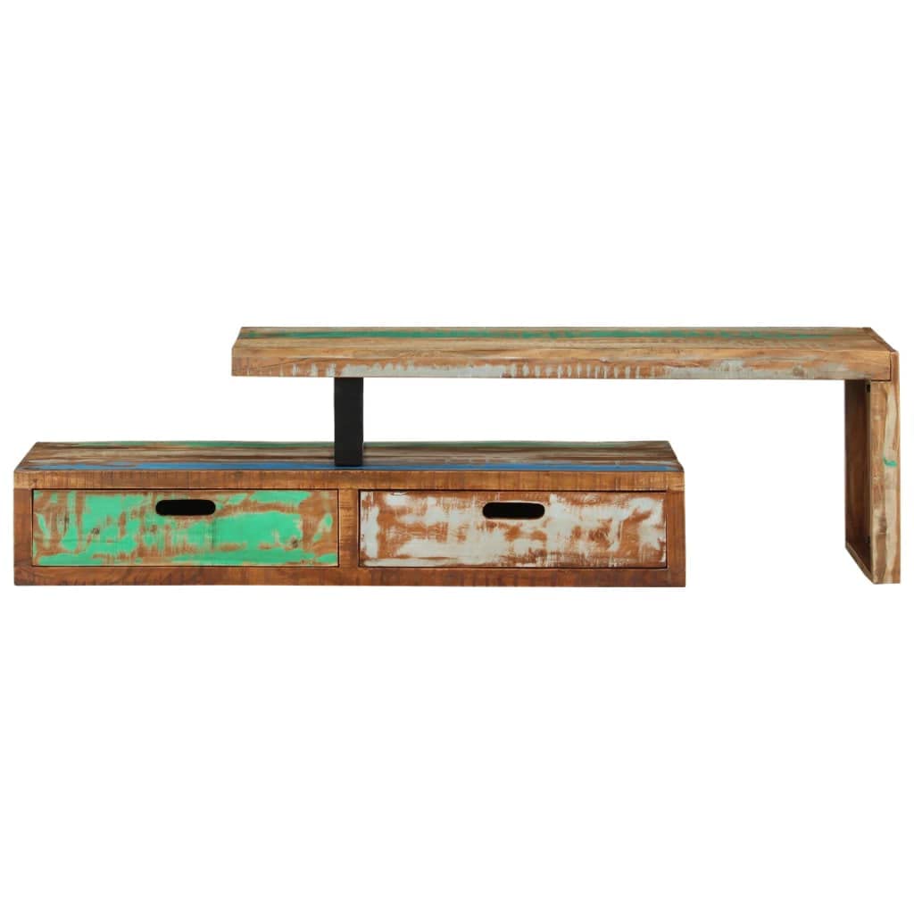 vidaXL TV Stand - Solid Reclaimed Wood/Retro Design/Spacious Storage/Brown / 44.1" x 11.8" x 15.7"