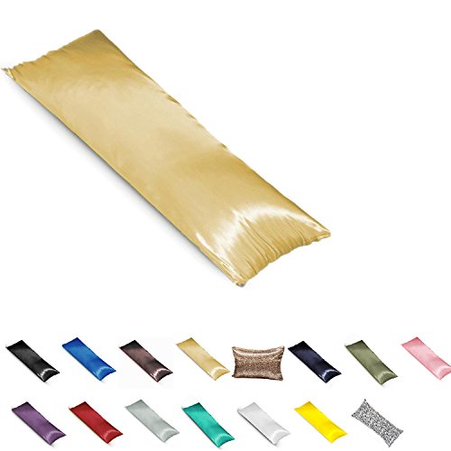 Taoson Silky Soft Satin Body Pillow Cover Pillowcase Pillow Protector Cushion Cover With Zippers (21X54 Inches Fits 20 X 54 Pill